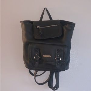 Black Faux Leather Rosetti Mini Backpack